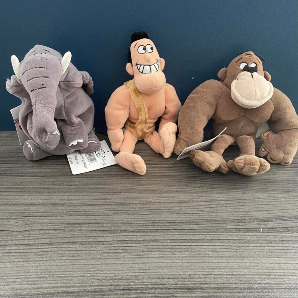 Vintage Disney Store Tarzan Bean Bag Plush Set NWT